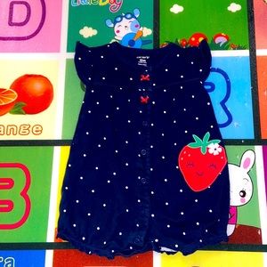 Navy blue pocket-dots romper